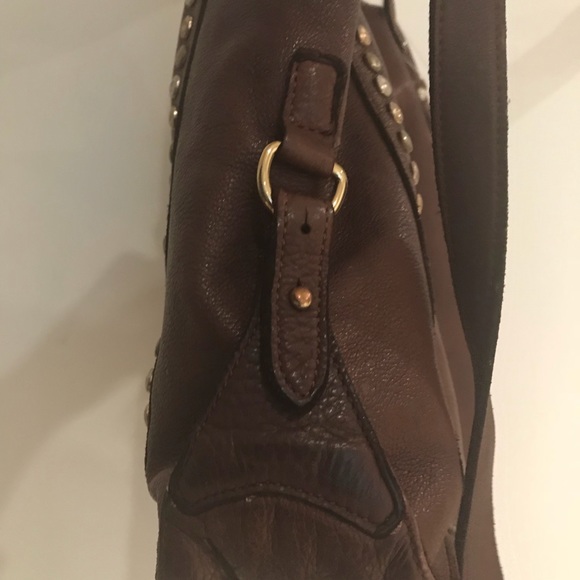 NEW! Washed Leather hip Tote Bag with studded details - Picture 5 of 7